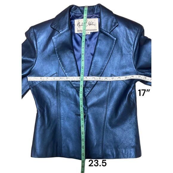 Michael Hoban North Beach Authentic Vintage Women’s Leather Blazer Jacket 1980’s - Picture 4 of 12